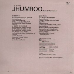 Jhumroo Soundtrack (Asha Bhosle, Kishore Kumar, Kishore Kumar, Usha Mangeshkar, Majrooh Sultanpuri) - CD Back cover