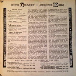 Bing Crosby ‎ Jerome Kern Songs Soundtrack (Jerome Kern) - CD Trasero