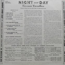 Carmen Cavallaro ‎ Night And Day Ścieżka dźwiękowa (Various Artists) - Tylna strona okladki plyty CD