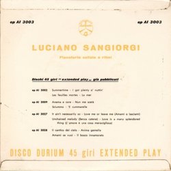 Luciano Sangiorgi Ścieżka dźwiękowa (Various Artists) - Tylna strona okladki plyty CD