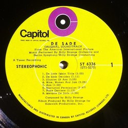   De Sade Soundtrack (Billy Strange) - cd-cartula