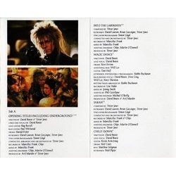 Labyrinth Ścieżka dźwiękowa (David Bowie, Trevor Jones) - Tylna strona okladki plyty CD