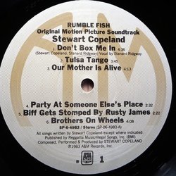 Rumble Fish Ścieżka dźwiękowa (Stewart Copeland) - wkład CD