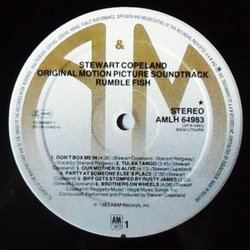 Rumble Fish サウンドトラック (Stewart Copeland) - CDインレイ