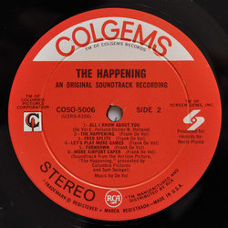 The Happening サウンドトラック (Frank DeVol) - CDインレイ