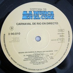 Orfeo Negro / Carnaval De Rio En Directo Ścieżka dźwiękowa (Luiz Bonf, Antonio Carlos Jobim) - wkład CD