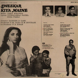 Sweekar Kiya Maine Soundtrack (Various Artists, Nida Fazli, Manohar Khanna, Usha Khanna, Vitalbhai Patel) - CD Achterzijde