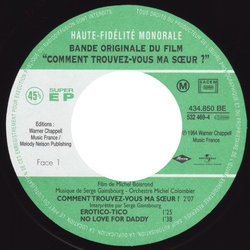Comment trouvez-vous ma Soeur? Colonna sonora (Michel Colombier, Serge Gainsbourg) - cd-inlay