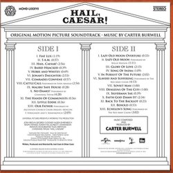 Hail, Caesar! Soundtrack (Carter Burwell) - CD Back cover