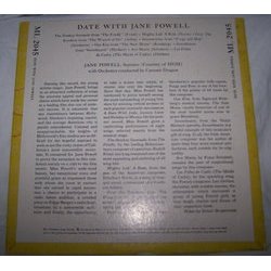 A Date With Jane Powell Ścieżka dźwiękowa (Various Artists) - Tylna strona okladki plyty CD