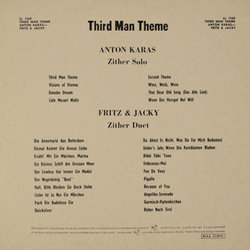 3rd Man Theme Soundtrack (Various Artists, Anton Karas) - CD Back cover