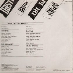 Dastak / Dil Ki Rahen Trilha sonora (Various Artists, Naqsh Lyallpuri, Madan Mohan, Majrooh Sultanpuri) - CD capa traseira