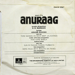 Anuraag サウンドトラック (Anand Bakshi, Sachin Dev Burman, Kishore Kumar, Lata Mangeshkar, Mohammed Rafi) - CD裏表紙
