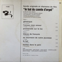 Le Bal Du Comte D'Orgel Colonna sonora (Raymond Le Snchal) - Copertina posteriore CD
