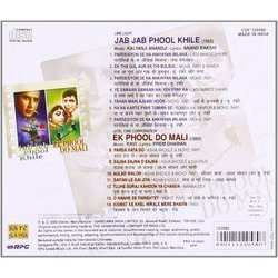 Jab Jab Phool Khile / Ek Phool Do Mali Soundtrack (Kalyanji Anandji, Various Artists, Anand Bakshi, Prem Dhawan,  Ravi,  Ravi) - CD Achterzijde