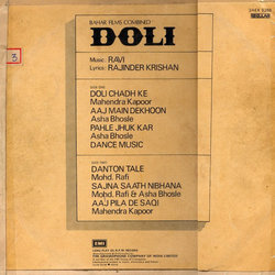 Doli Colonna sonora (Asha Bhosle, Mahendra Kapoor, Rajinder Krishan, Mohammed Rafi,  Ravi) - Copertina posteriore CD