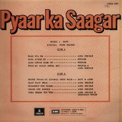 Pyaar Ka Saagar Soundtrack (Various Artists, Prem Dhawan,  Ravi) - CD Back cover