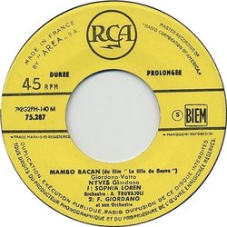   Mambo Bacan サウンドトラック (Angelo Francesco Lavagnino, Armando Trovajoli) - CDインレイ