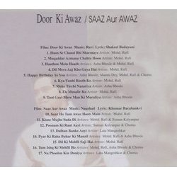 Door Ki Awaz / Saaz Aur Awaz サウンドトラック (Various Artists, Shakeel Badayuni, Khumar Barabankvi,  Naushad,  Ravi) - CD裏表紙