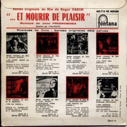 Et mourir de Plaisir Colonna sonora (Jean Prodromids) - Copertina posteriore CD