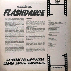 Musiche Da Flashdance, La Febbre Del Sabato Sera, Grease, Xanadu, Staying Alive Ścieżka dźwiękowa (Various Artists) - Tylna strona okladki plyty CD