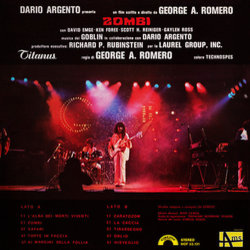 Zombi Soundtrack (Dario Argento,  Goblin, Agostino Marangolo, Massimo Morante, Fabio Pignatelli, Claudio Simonetti) - CD Back cover