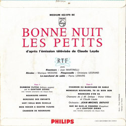 Bonne Nuit les Petits Soundtrack (Various Artists) - CD Back cover