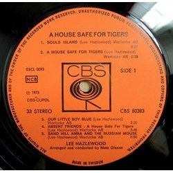 A House Safe For Tigers Ścieżka dźwiękowa (Lee Hazlewood) - wkład CD