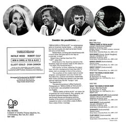 Bob & Carol & Ted & Alice Ścieżka dźwiękowa (Various Artists, Quincy Jones) - Tylna strona okladki plyty CD