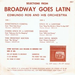 Selections From Broadway Goes Latin Ścieżka dźwiękowa (Various Artists) - Tylna strona okladki plyty CD