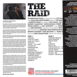 The Raid Soundtrack (Aria Prayogi, Mike Shinoda, Joseph Trapanese, Fajar Yuskemal) - CD Back cover