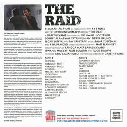 The Raid サウンドトラック (Aria Prayogi, Mike Shinoda, Joseph Trapanese, Fajar Yuskemal) - CD裏表紙