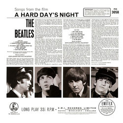 A Hard Day's Night Soundtrack (Various Artists, The Beatles) - CD Trasero
