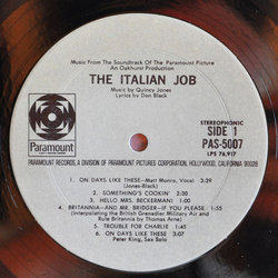 The Italian Job サウンドトラック (Quincy Jones) - CDインレイ