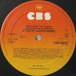 Eyes of Laura Mars サウンドトラック (Various Artists, Artie Kane) - CDインレイ