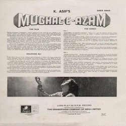 Mughal-E-Azam Soundtrack (Various Artists, Shakeel Badayuni,  Naushad) - CD Back cover