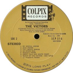 The Victors Colonna sonora (Sol Kaplan) - cd-inlay