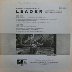 Leader Soundtrack (Shakeel Badayuni, Asha Bhosle, Lata Mangeshkar,  Naushad, Mohammed Rafi) - CD Back cover