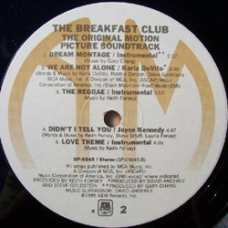 The Breakfast Club サウンドトラック (Various Artists, Keith Forsey) - CDインレイ