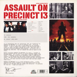 Assault on Precinct 13 サウンドトラック (John Carpenter) - CD裏表紙