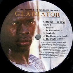 Gladiator サウンドトラック (Lisa Gerrard, Hans Zimmer) - CDインレイ