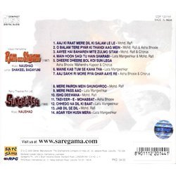 Ram Aur Shyam / Sunghursh Trilha sonora (Various Artists, Shakeel Badayuni,  Naushad) - CD capa traseira