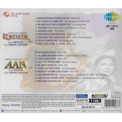Kohinoor / Aan Ścieżka dźwiękowa (Various Artists, Shakeel Badayuni,  Naushad) - Tylna strona okladki plyty CD