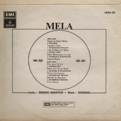 Mela Soundtrack (Various Artists, Shakeel Badayuni,  Naushad) - CD Back cover
