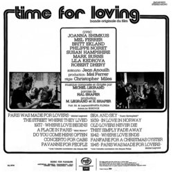 A Time for Loving Ścieżka dźwiękowa (Michel Legrand) - Tylna strona okladki plyty CD