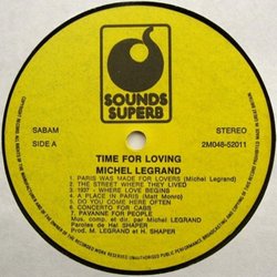 A Time for Loving Colonna sonora (Michel Legrand) - cd-inlay