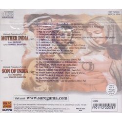 Mother India / Son of India Ścieżka dźwiękowa (Various Artists, Shakeel Badayuni,  Naushad) - Tylna strona okladki plyty CD