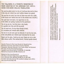 Out of the Ruins Ścieżka dźwiękowa (Michael Nyman) - Tylna strona okladki plyty CD