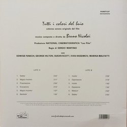 Tutti I Colori Del Buio Soundtrack (Bruno Nicolai) - CD Back cover