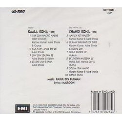 Kaala Sona / Chandi Sona Ścieżka dźwiękowa (Various Artists, Rahul Dev Burman, Majrooh Sultanpuri) - Tylna strona okladki plyty CD